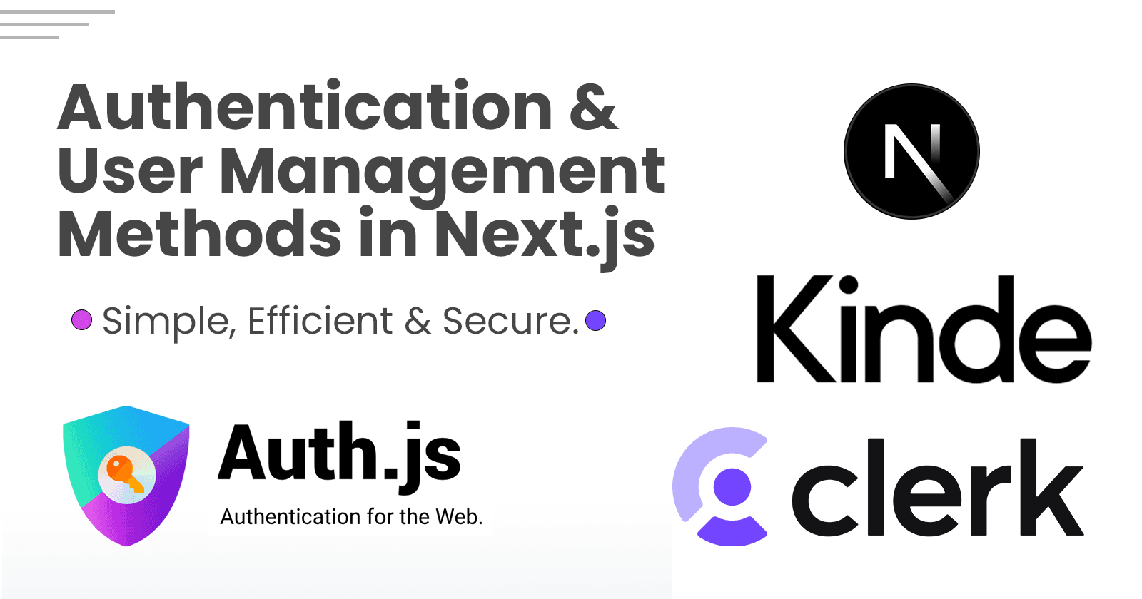 Authentication and user management methods in next.js